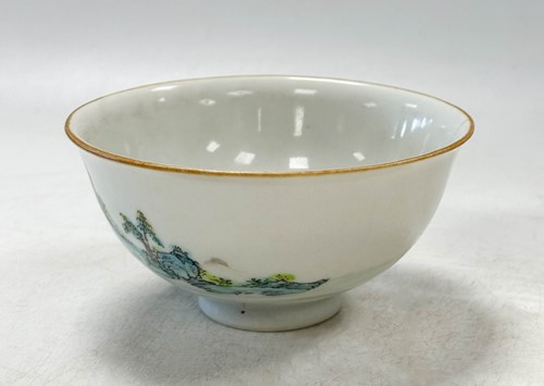 Lot 34 - A pair of Chinese porcelain saucer dishes, late Qing Dynasty, probably Guangxu