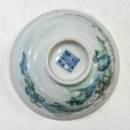 Lot 34 - A pair of Chinese porcelain saucer dishes, late Qing Dynasty, probably Guangxu