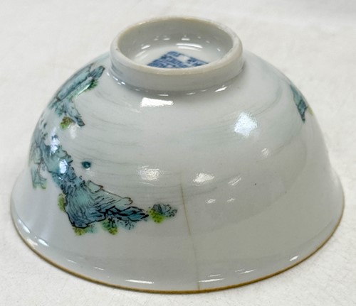 Lot 34 - A pair of Chinese porcelain saucer dishes, late Qing Dynasty, probably Guangxu