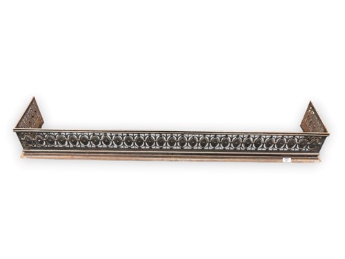 Lot 669 - A 19th century pierced steel curb fender,...