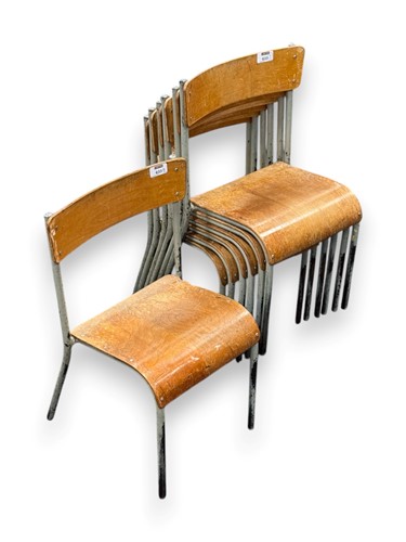 Lot 633 - Set of 7 mid century tubular steel and bent...