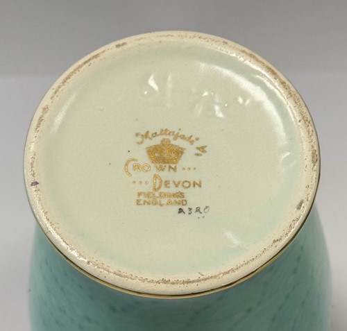 Lot 26 - A pair of Art Deco Crown Devon 'mattajade' vases