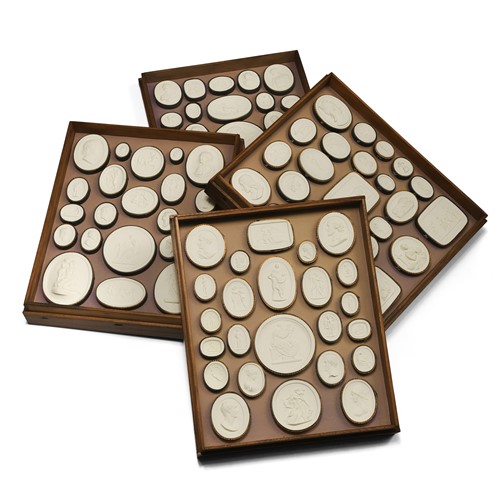Lot 164 - A stacking set of Grand Tour style plaster intaglios, 20th century