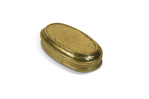 Lot 146 - A Dutch brass tobacco box, late 17th century