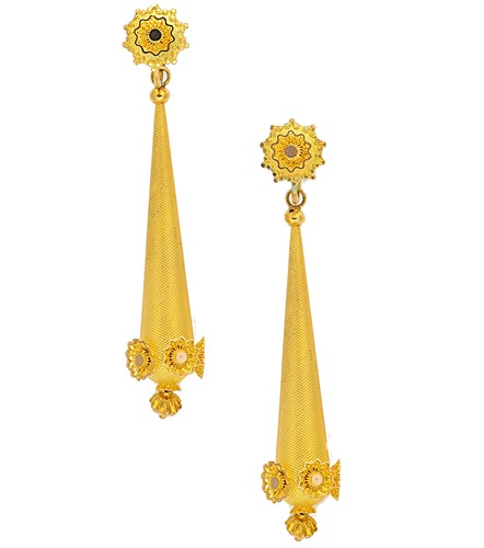 Lot 174 - A pair of regency day and night ear pendants
