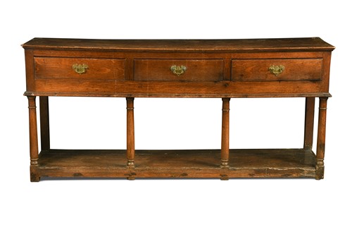 Lot 674 - An 18th century oak dresser base,  80 x 178 x...