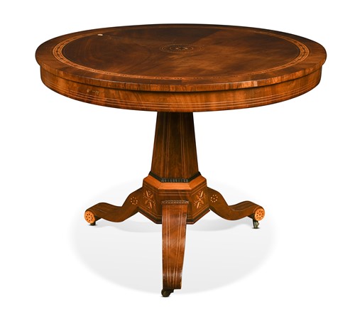 Lot 570 - A Continental mahogany and marquetry centre table, 19th century