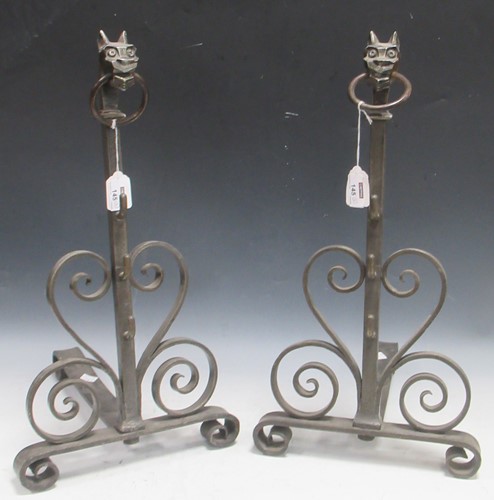 Lot 209 - A pair of early 20th century wrought iron...