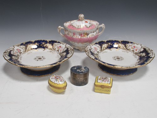 Lot 15 - A pair of 19th century comports decorated with...