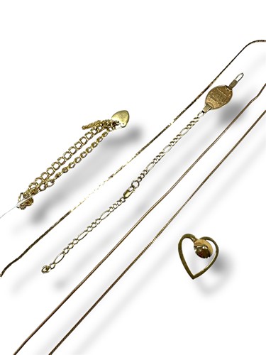 Lot 320 - A hallmarked 9ct gold padlock bracelet, a...