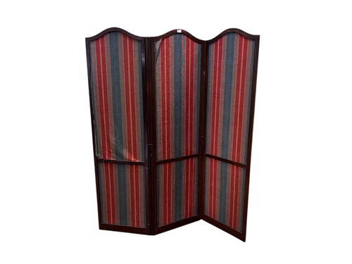 Lot 588 - A 19th century mahogany three fold screen,...
