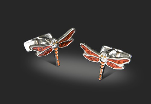 Lot 161 - Dunhill, a pair of dragonfly form cufflinks