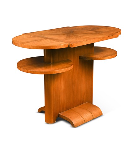 Lot 394 - An Art Deco walnut cloud shaped centre table