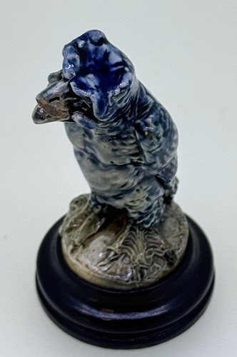 Lot 21 - Robert Wallace Martin for the Martin Brothers, a miniature stoneware bird, 1912-1913