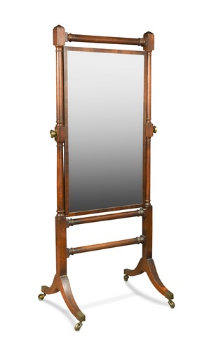 Lot 522 - A Regency mahogany cheval mirror