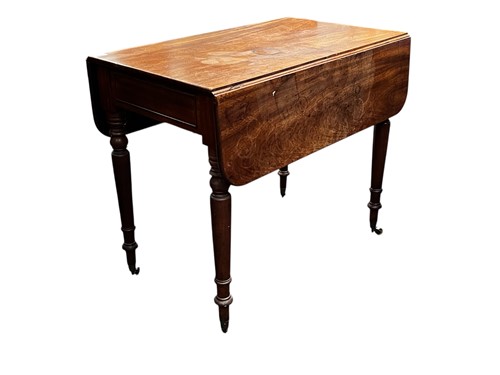 Lot 438 - A 19th century mahogany drop leaf table, 73 x...