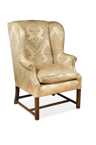Lot 656A - A mahogany wing back armchair, 19th century