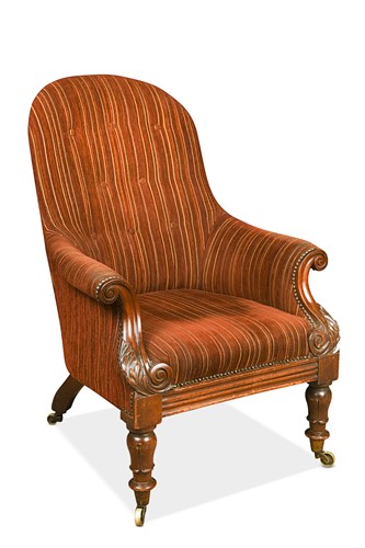Lot 686 - A William IV mahogany library armchair