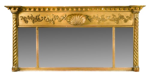 Lot 534 - A gilt frame overmantel mirror, 19th century