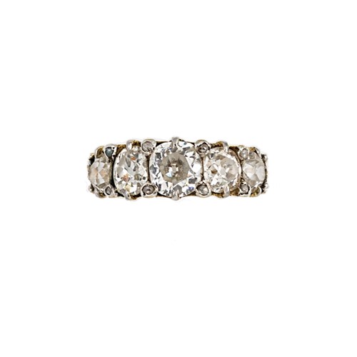Lot 202 - A late Victorian diamond set half hoop style ring