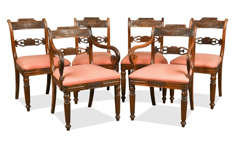 Lot 508 - A set of six Regency rosewood dining chairs