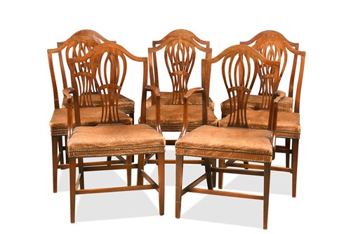 Lot 473 - A set of eight George III mahogany dining chairs