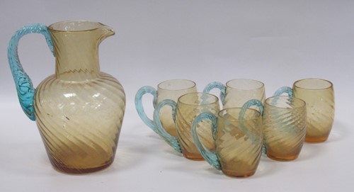 Lot 33 - A 1970s hand blown swirled amber glass Pimms...