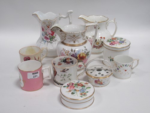 Lot 100 - A group of three 19th century jugs decorated...