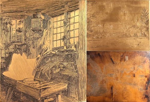 Lot 101 - A Collection Of Three Copper Printing Plates By Nathaniel Sparks RE (1880-1956)