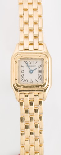 Lot 244 - Cartier - A Swiss 18ct gold 'Panthère de Cartier Mini' wristwatch