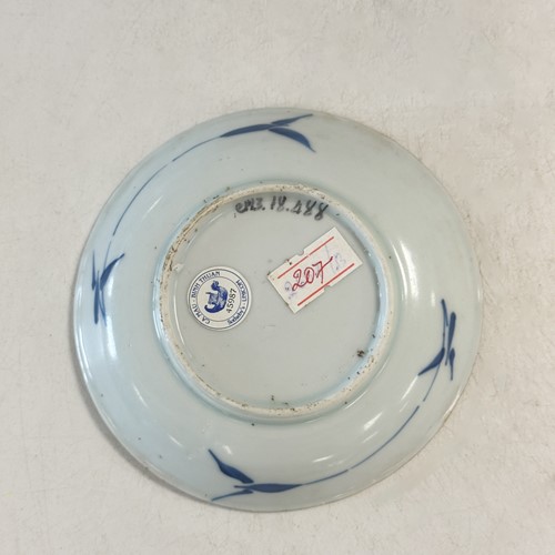 Lot 25 - Four Chinese export blue and white tea bowls and saucers from the Ca Mau cargo, 18th century