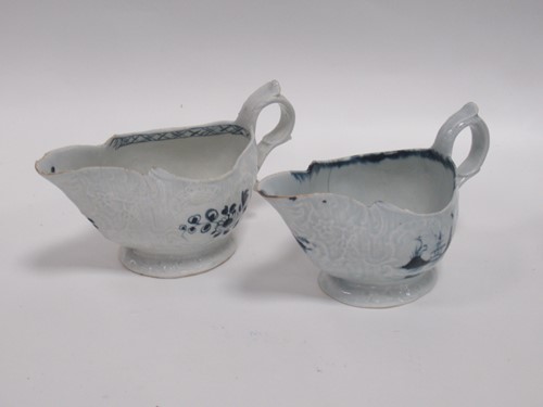 Lot 56 - Two 18th century English porcelain blue and...