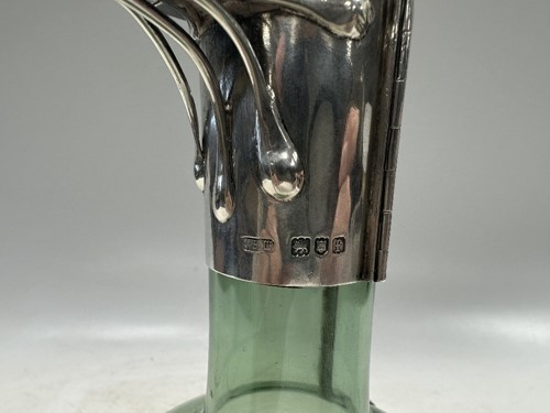 Lot 250 - Charles Robert Ashbee (1863-1942) for the Guild of Handicraft, a rare silver and glass wine decanter