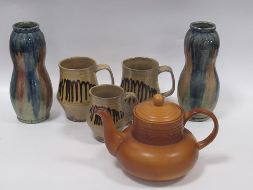 Lot 93 - A small group of studio pottery, a pair of...