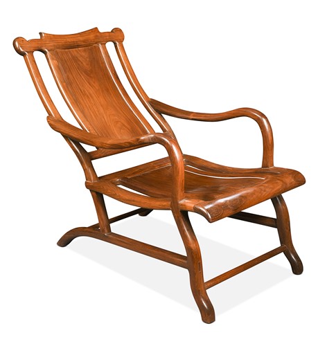 Lot 499 - A Chinese moon gazing chair, possibly Huanghuali wood, late Qing Dynasty