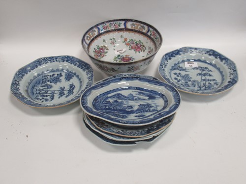 Lot 70 - A Samson porcelain armorial punch bowl,...