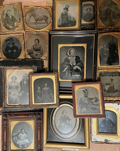 Lot 332 - A collection of Victorian mounted or framed miniature portrait photographs