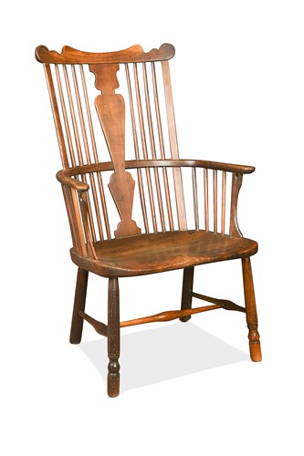 Lot 326 - An elm, fruitwood and beech Windsor armchair, late 18th century