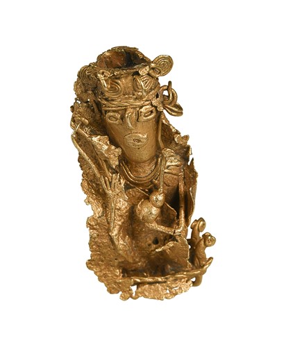 Lot 489 - A South American gold votive figure, probably Muisca Culture