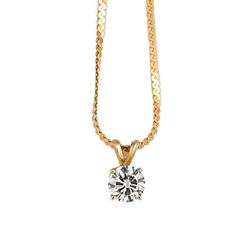 Lot 183 - A single stone diamond pendant and chain