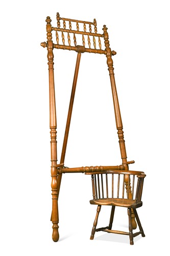 Lot 483 - A walnut exhibition easel of exceptional scale, French, 19th century