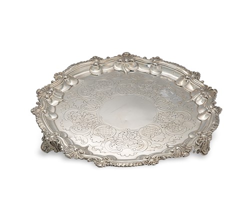 Lot 355 - A Victorian silver salver