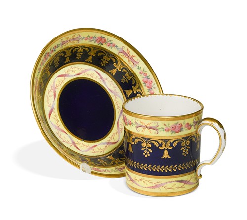 Lot 555 - A Sèvres cabinet cup and saucer, 18th century