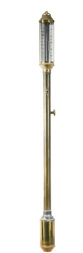 Lot 565 - A brass marine-type stick barometer, 20th century