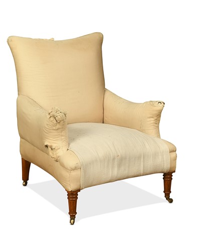 Lot 588 - In the manner of Holland & Sons, a late Victorian satin walnut lounging chair