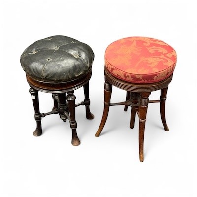 Lot 664 - Two mahogany piano stools, late 19th century
