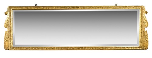 Lot 433 - A George I giltwood triple plate overmantel mirror