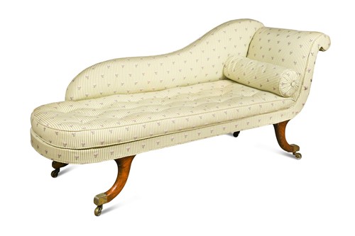 Lot 477 - A Regency chaise longue of small proportions