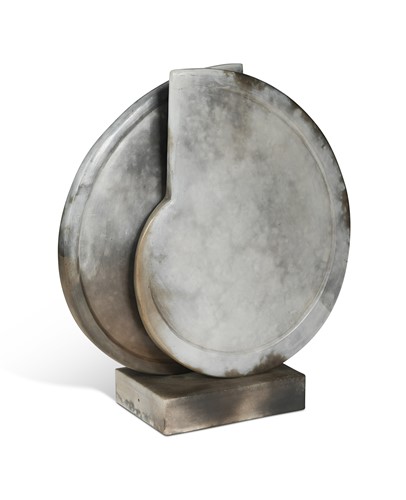 Lot 122 - Antonia Salmon (1959-), a smoke-fired and burnished stoneware form