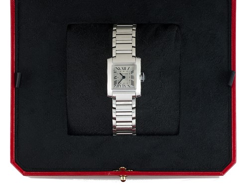 Lot 162 - Cartier - A steel 'Tank Française' wristwatch